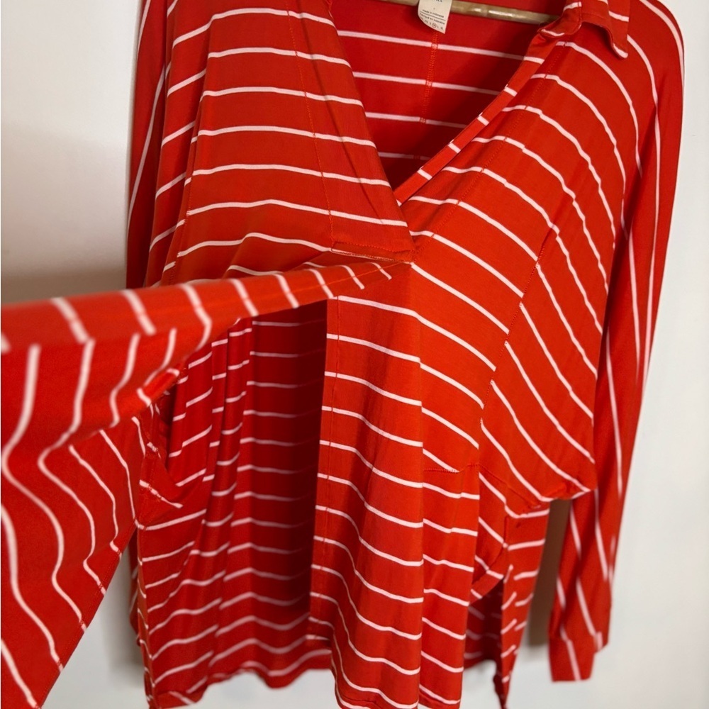 We The Free Can’t Fool Me Red and White Striped Blouse M - Picture 5 of 9